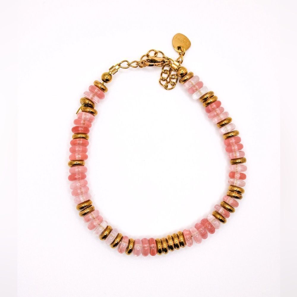 Pink Beaded Bracelet Q18